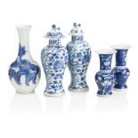 A COLLECTION OF CHINESE BLUE AND WHITE PORCELAIN VASES Late Qing Dynasty (5)
