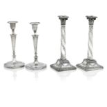 A PAIR OF GEORGE V SILVER CANDLESTICKS Sheffield 1912 (4)