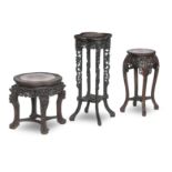 A GROUP OF THREE CHINESE HARDWOOD STANDS (3)