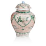 A CHINESE FAMILLE VERTE JAR AND COVER Qing Dynasty