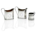 A PAIR OF GEORGE III SILVER MILK JUGS London 1790 (3)