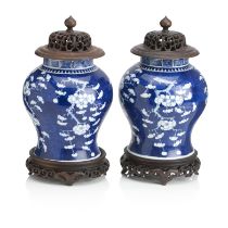 A PAIR OF BLUE AND WHITE VASES Qing Dynasty (2)