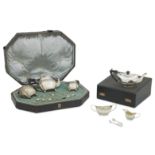 A VICTORIAN CASED SILVER THREE-PIECE TEASET Charles Stewart Harris, London 1892 (2)