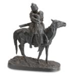 A RUSSIAN CAST IRON EQUESTRIAN GROUP 19th century