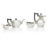 A SILVER FOUR-PIECE TEA SET Emile Viner, Sheffield 1922 (4)