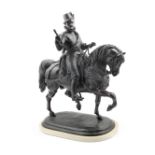 After Alfred Emile O'Hara Nieuwerkerke (French, 1811-1892): A patinated bronze equestrian portrai...