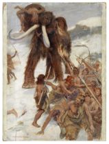 Simon Harmon Vedder (American, 1866-1937) The mammoth unframed