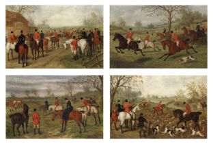 Edward Benjamin Herberte (British, 1857-1893) The meet; The chase; The kill; The prize each 40.6 ...