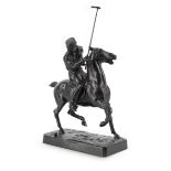 Walter Roche (Irish, 1847-1921) Polo player 33.7cm (23 1/4in) high, 22.8cm (9in) long.