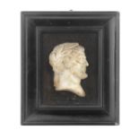 An Italian carved marble classical male profile portrait probably Roman, late 18th / early 19th c...