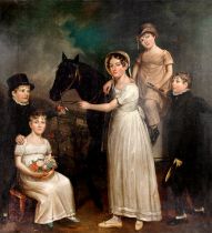 J. Hunter (British, 19th century) The Fawcett family children before Bradford, West Yorkshire