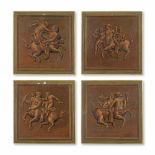 Italian School (18th / 19th Century): A set of four decorative 'en grisaille' panels depicting cl...