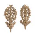 Two similar 18th century Italian carved and giltwood wall appliques probably Florentine (2)
