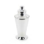 An American silver-plated 'recipe' cocktail shaker stamped Keystone Wear, Patent Pending, circa 1930