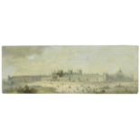 English School, 19th century Panoramic view of a large palace, most probably intended to be an ex...