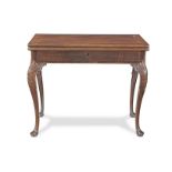 OF COLLECTORS' INTEREST: A late George II carved mahogany concertina-action card table