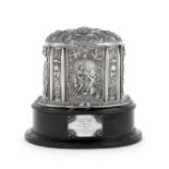 A continental 19th century silver presentation casket unidentified marker's mark struck four tim...