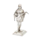 A silver-gilt presentation statuette of a medieval minstrel Goldsmiths & Silversmiths Co Ltd, Lon...