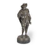 Jean Jules Salmson (French, 1823-1902): A patinated bronze figure of Van Dyck