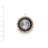 Continental School, late 19th century A portrait miniature of a lady wearing circa 1820s dress an...