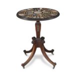 A 19th century specimen marble, hardstone, micromosaic and mahogany occasional table the Italian ...