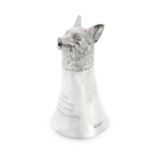 A silver fox head stirrup cup Richard Comyns, London 1970