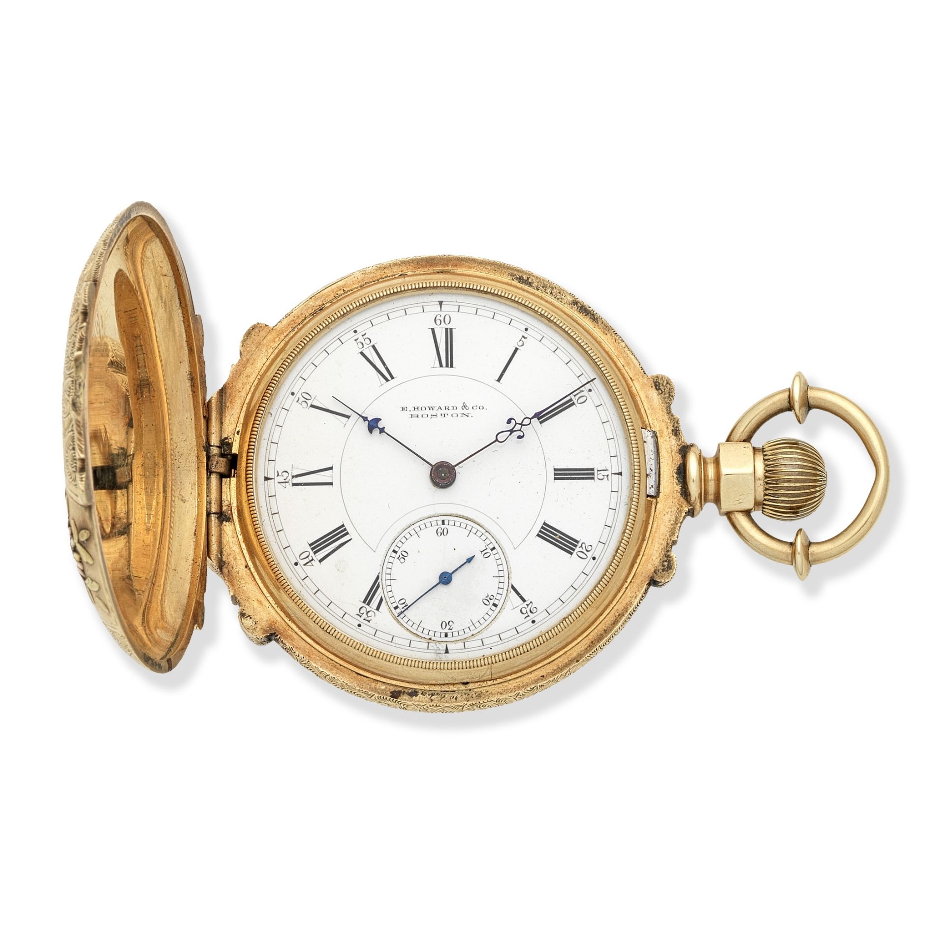 E. Howard & Co, Boston. A 14K gold keyless wind full hunter pocket watch Circa 1890