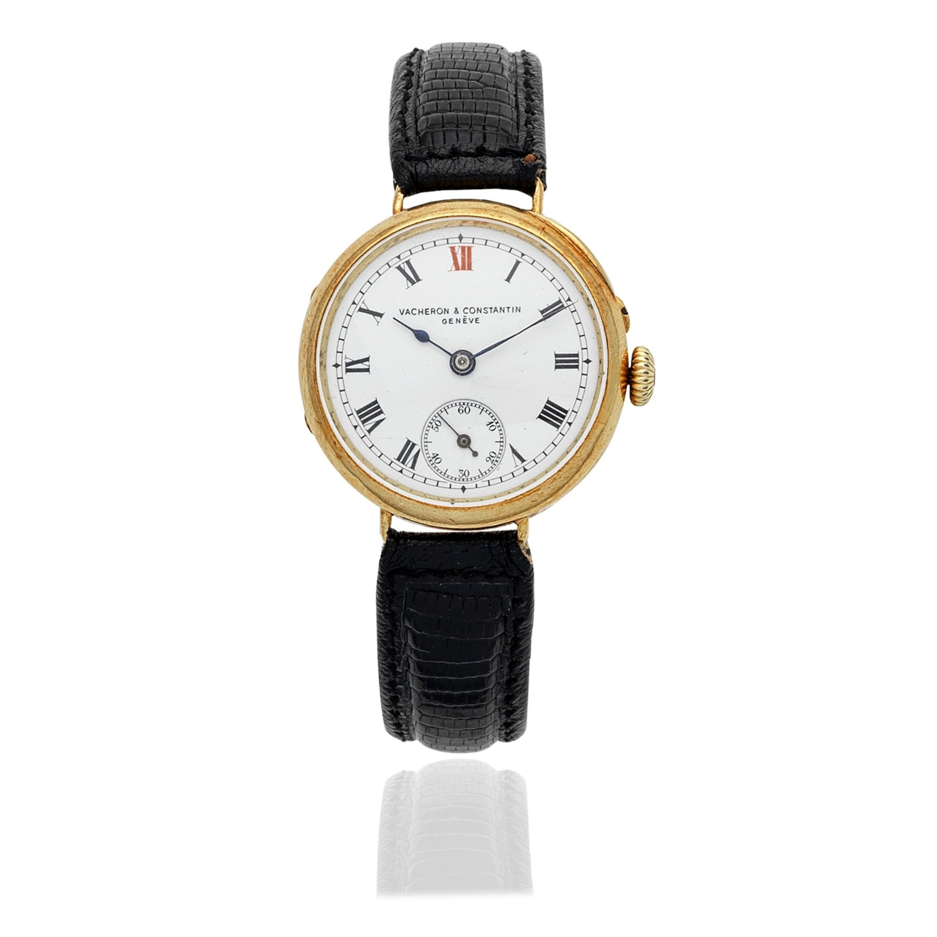 Vacheron & Constantin. An 18K gold manual wind wristwatch London Hallmark for 1912