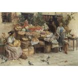 Stefano Novo (Italian, 1862-1927) Venetian fruit sellers
