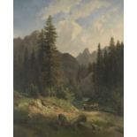 Ludwig Halauska (Austrian, 1827-1882) Alpine landscape