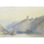 William Callow, RWS (British, 1812-1908) View of a castle ruin on the Rhine