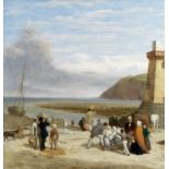 Follower of William Powell Frith, RA (British, 1819-1909) Waiting for the ferry-boat, Lynmouth