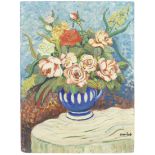 Elis&#233;e Maclet (French, 1881-1962) Nature morte avec fleurs d'&#233;t&#233; dans un vase bleu...