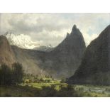 Johan Fredrik Eckersberg (Norwegian, 1822-1870) A view of Romsdalshorn, Norway