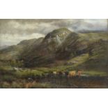 Louis Bosworth Hurt (British, 1856-1929) Highland cattle in Glen Cannich