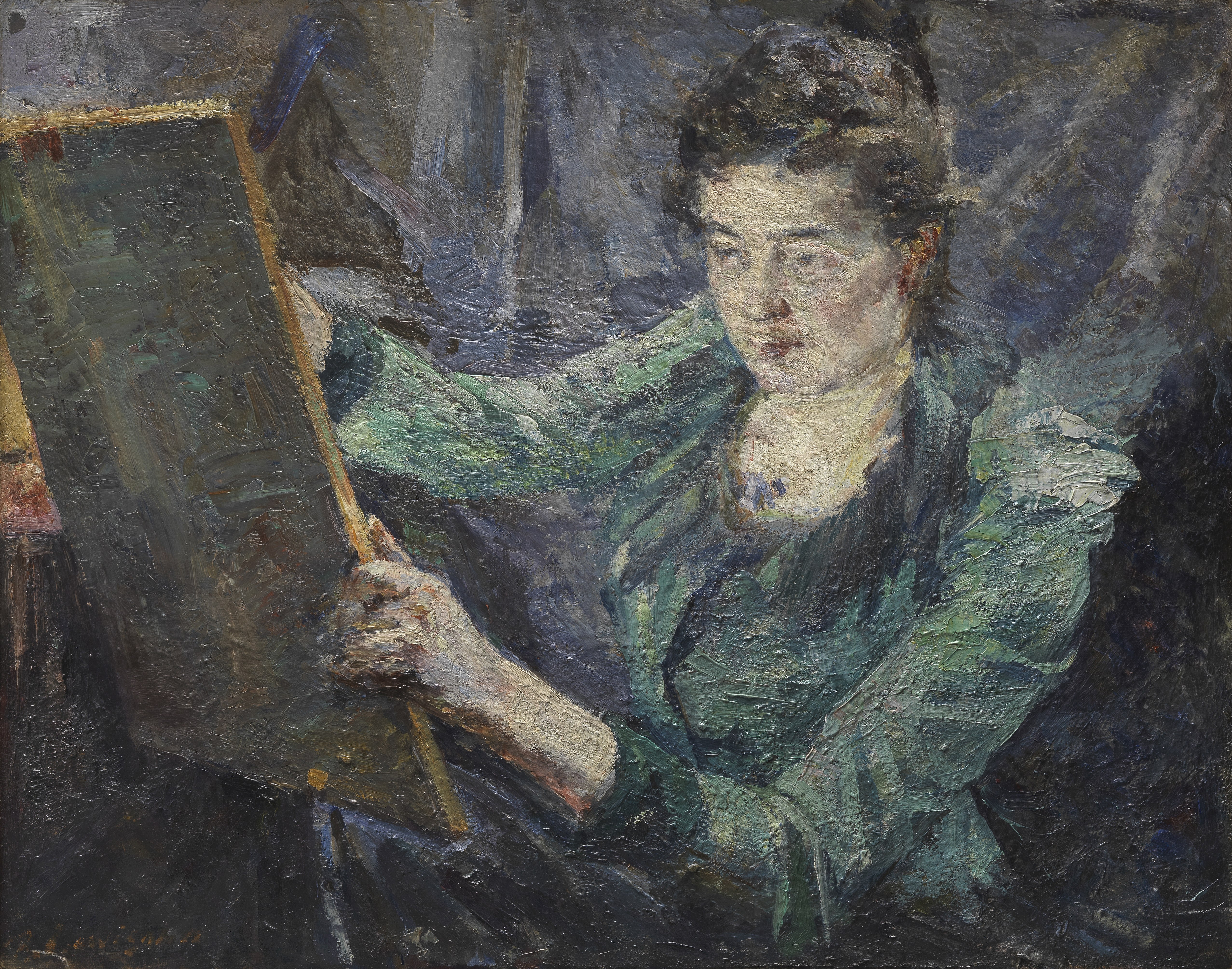 Raphael Lewisohn (German, 1863-1923) Mary Cassatt in her studio