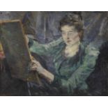 Raphael Lewisohn (German, 1863-1923) Mary Cassatt in her studio