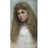 Oscar Wilson (British, 1867-1930) Portrait of a girl