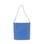 HERM&#200;S: BLUE COURCHEVEL LEATHER CADENA LOCK BAG 1990s (includes dust bag)