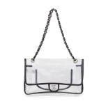 CHANEL: A TRANSPARENT VINYL CLASSIC FLAP BAG 2006-08 (includes serial sticker and authenticity ca...