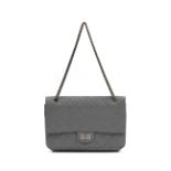 CHANEL: A GREY AGED CALFSKIN 2.55 REISSUE FLAP BAG 2008-09 (includes serial sticker)