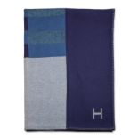 HERM&#200;S: A NAVY BLUE AVALON III THROW BLANKET 2022 (includes box)