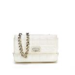 CHANEL: A WHITE LEATHER MICRO FLAP BAG 2000-02 (includes serial sticker, authenticity card, bookl...