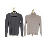 LORO PIANA: TWO GREY BABY CASHMERE KNITTED JUMPERS