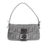 FENDI: A GREY ZUCCA WOOL BAGUETTE 2000s