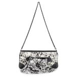 CHANEL: A BLACK AND WHITE PRINTED SILK POCHETTE BAG AND SCARF Limited Edition 2003-04 (Includes s...