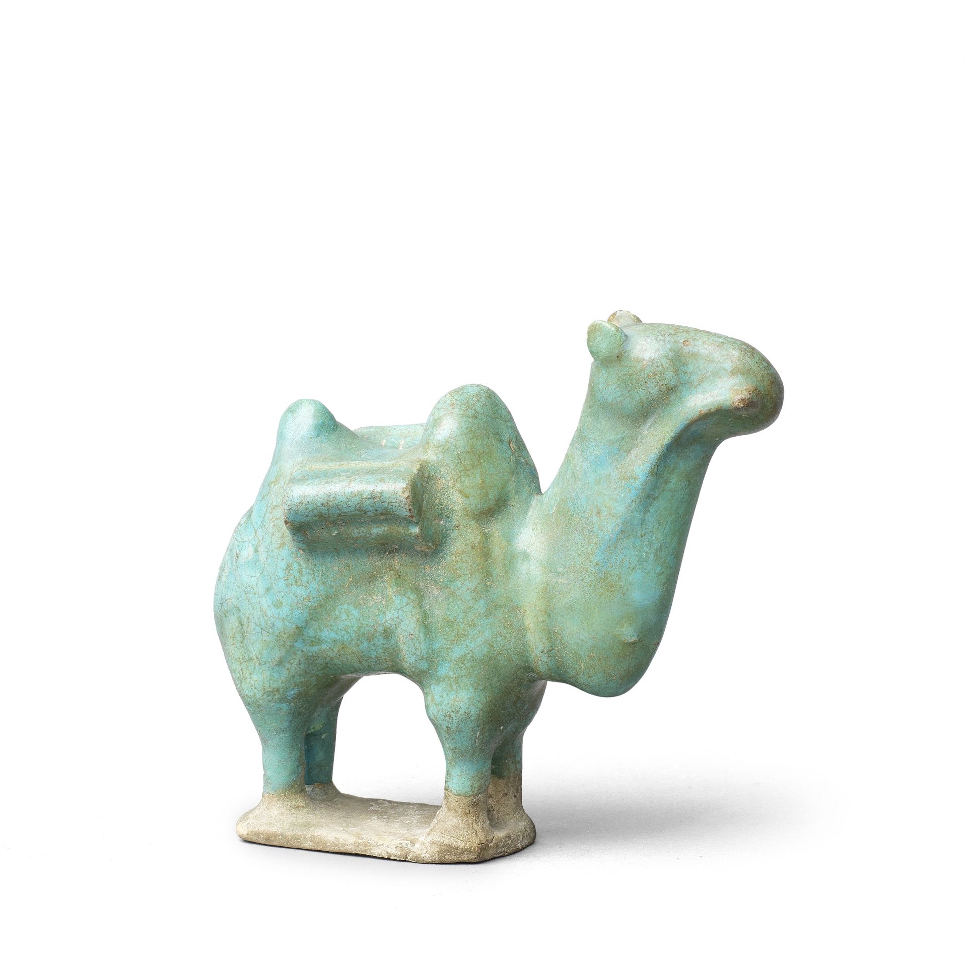 A Kashan monochrome pottery figure of a Bactrian camel Persia, 12th Century