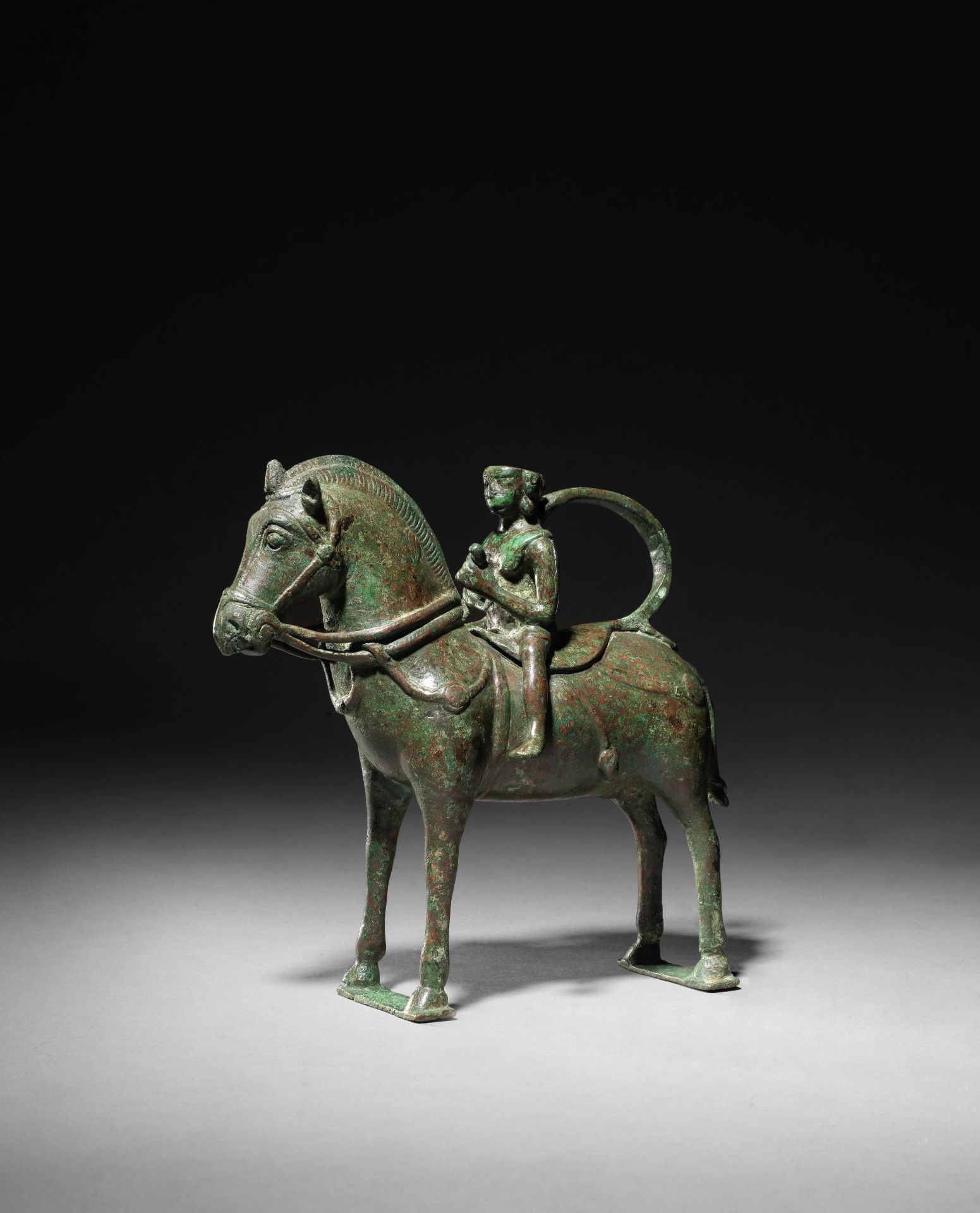 An important early Islamic bronze horse and rider Persia, 7th/ 8th Century