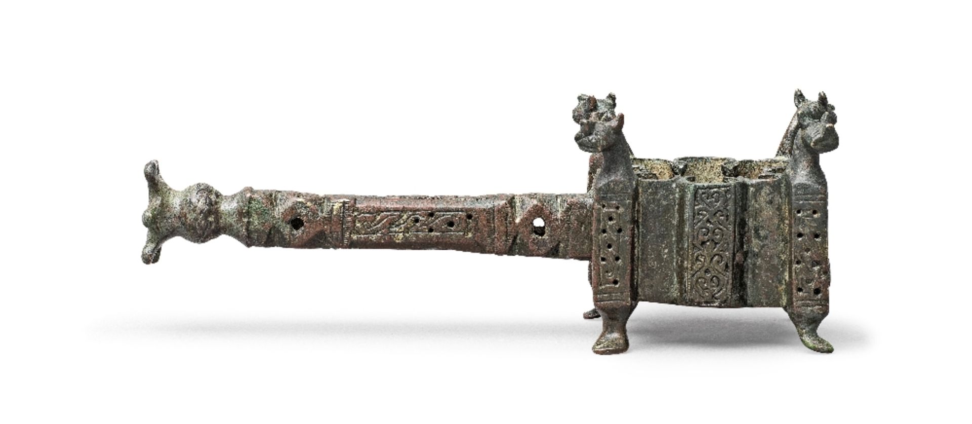 A Khorasan bronze incense burner Persia, 12th/ 13th Century - Bild 3 aus 3
