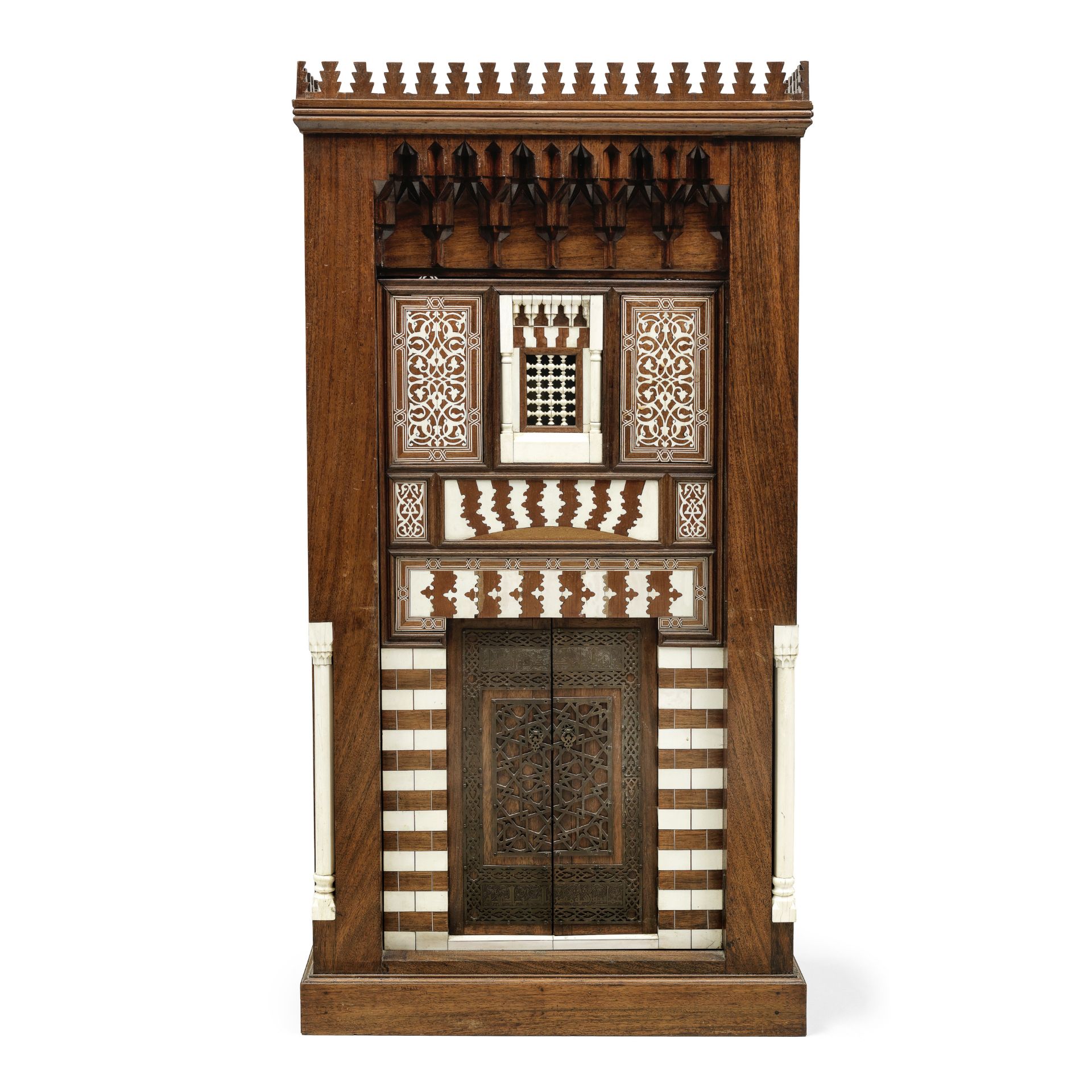 An Egyptian architectural ivory-inlaid cabinet by El Fakit Ismail Radwan Egypt, late 19th Century...